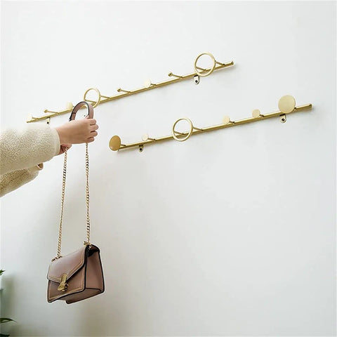 Modern Wrought Iron Coat Hook With Gold Finish Space Saving Wall Mount For Entryway And Porch Smooth Rounded Design Rust Resistant