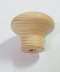 Real Deal Unfinished Beech Wood Cabinet Knobs Big Boy Sized Round Drawer Pulls Pack Of Four With Heavy Duty Screws showing a single beech wood drawer pull