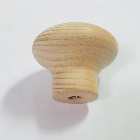 Real Deal Unfinished Beech Wood Cabinet Knobs Big Boy Sized Round Drawer Pulls Pack Of Four With Heavy Duty Screws showing a single beech wood drawer pull
