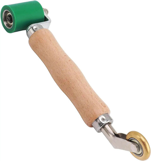 Double Seam Roller For DIY Pros, Handy Smoothing Tool For PVC TPO EPDM Roofing, green silicone roller with wooden handle
