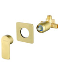 Wall Mount Waterfall Tub Faucet With Extra Long Spout, Brushed Gold Finish, Includes Rough-In Valve Trim Kit, Half Inch NPT Connection