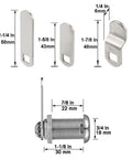 Keyed Alike Cabinet Cam Locks For Tool Boxes, RV Compartments, Mailboxes And Vending Machines, 1 1/8 Inch Cylinder, Chrome Finish