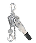 Super Rugged Stainless Steel Electric Hoist Crane With 304 Grade Build And Serious Lifting Power For Half Ton Loads Up To Twelve Meter Heights close-up of chain and hook mechanism.
