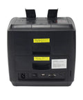 Heavy Duty Paper Money Scanner Featuring Legit Fake Currency Detection And Effortless Two Pocket Sorting For Hustling Shop Owners Running Their Daily Grind Right Now, back view showing dual pockets and connections.