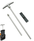 RV Waste Valve Handle Replacement Kit With Universal Fit And Adjustable Tube Extensions For Custom Length in Silver, shown with parts