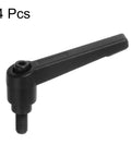 Set Of Four Beefy Aluminum Alloy Lever Handles featuring M6 Male Thread Bolt Knobs with a sleek design for easy adjustments.