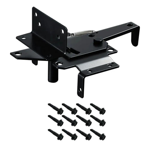 Stainless Steel Fence Gate Latch For Wood And Vinyl Post Mount Tough As Nails Heavy Duty Black Powder Coated Hardware Set