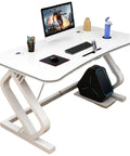 Modern Curved Computer Desk With Built In Phone Cup And Card Slots Multifunctional Gaming Table Standing Workstation For Home Office White 160cm side view with computer and accessories.