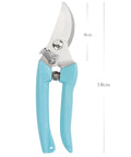 Lightweight Garden Scissors With Sharp Stainless Steel Bypass Blade And Green Handle For Flower Cutting And Easy Grip Plant Trimming Bonsai Hedges Roses And Herbs With Safety Lock Clipper, side view showing size.