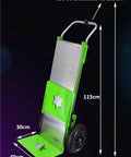 Huge 250kg Electric Stair Climber Dolly With 850W Motor, extended height showing measurements of 165cm and sturdy green design.