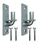 Two Piece Wall Mount Gate Hinges Heavy Duty For Chain Link Fences With Five Eighth Inch Pin Built Tough To Stop Gate Sag And Keep Outdoor Entrances Aligned And Ready For All Weather Use, 2-pack steel hinges with screws