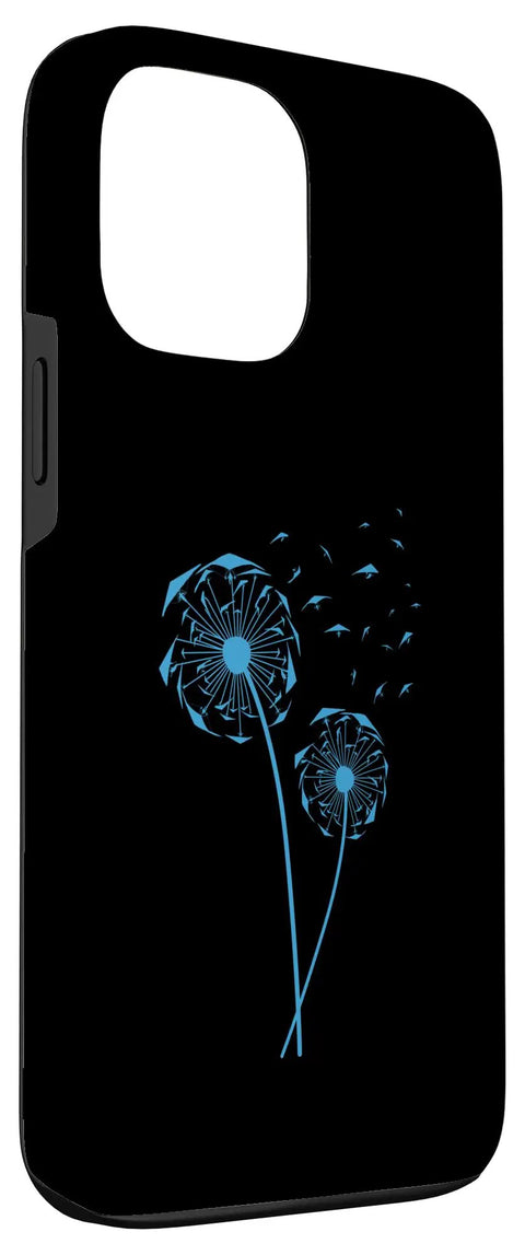 13 Pro Max Hang Glider Art Case For Men Women Hang Glide Lovers Hang Gliding Enthusiasts Perfect Gift Idea For Dreamers Pilots Instructors And Flight Fanatics - black case with blue dandelion design