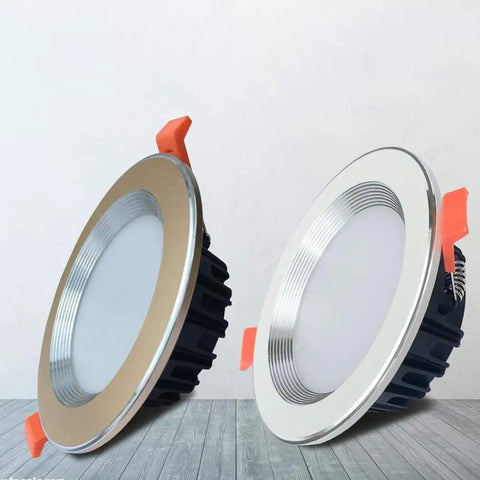 WKNHHL Recessed Lighting Housing Trim Kits, 10-Pack, LED Recessed Downlight, aluminum panel spotlights showcasing dual finishes.