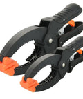 Ratcheting Hand Clamps Set With Quick Release Grip, 6 Inch And 8 Inch Jaw Openings, Heavy Duty Clamps For Woodworking And Carpentry, Pro Grade Build For Studio And Shop Projects, Strong Secure Grip, Easy One Hand Operation, Black And Orange, set of two