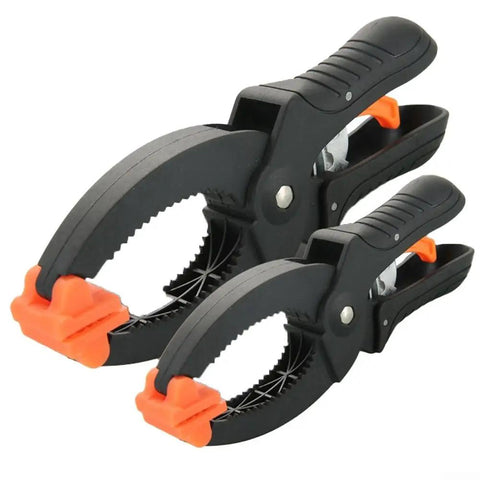 Ratcheting Hand Clamps Set With Quick Release Grip, 6 Inch And 8 Inch Jaw Openings, Heavy Duty Clamps For Woodworking And Carpentry, Pro Grade Build For Studio And Shop Projects, Strong Secure Grip, Easy One Hand Operation, Black And Orange, set of two