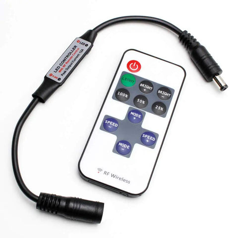 Wireless Remote Dimmer For Single Color LED Strip Lights With 11 Button Controller And DC Connector for shelf lighting