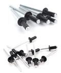 Image of Tough As Nails Aluminum Blind Rivets 100 Pack One Eighth Inch By One Quarter Inch Grip Black Coated Pop Rivets 3.2 By 6mm.