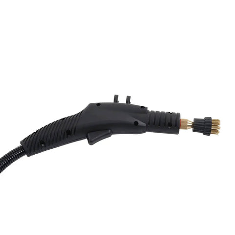 Close-up of the nozzle and handle of a Heavy Duty Home Steam Cleaner With Stainless Steel And ABS Build 120C High Temp 3.5Bar Steam In 20 Seconds