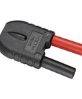Front view of Fluke 80AK-A K-type thermocouple adapter with red and black insulated leads.