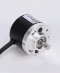Beefy Solid Shaft Incremental Rotary Encoder For Industrial Motion Control With Precise Position And Speed Feedback And Digital Output OVW2 2MHC Durable Industrial Automation Encoder, black metal housing