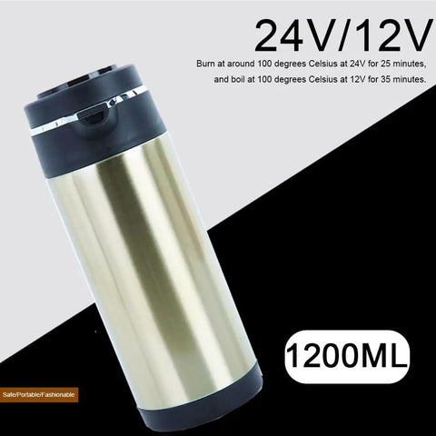 Road Ready Dope Portable Water Heater For Car And Truck 12V 24V Fast Heat Large Capacity, 1200ML stainless steel design.