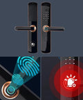 Top Shelf Fingerprint Smart Lock With Snappy Setup For Home And Office Doors featuring fingerprint scanner and keypad.
