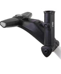 All Terrain Remote Controlled Electric Golf Caddy With Quick Zip Fold Setup view of ergonomic handle with drink holder mount.