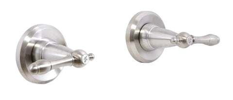 Dual handles of Oakmont Bath And Shower Trim Kit With Valve And Dual Handle High Pressure Shower Head Water Saving Satin Nickel Finish