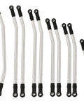 313mm Wheelbase Stainless Steel Link Rod Set For 1x10 RC Axial SCX10 II 90046 90047 Rock Crawlers Beefed Up Durable Suspension Linkage Upgrade 10 Pcs For Tougher Travel