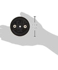 Gravity Top Cap Bicycle Computer Mount for Garmin in palm showing 3.0in diameter for downhill enduro rides, black color.
