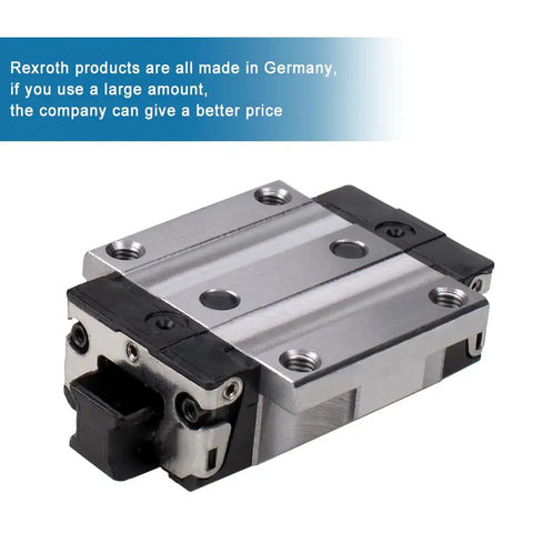 German Made Beefy Ball Slider Linear Block R165181420 Pro Grade Linear Guide For CNC Machines And Automation Heavy Duty Motion Slider 1 Piece Block Full Series Availability And Custom Length Cutting, silver steel carriage block