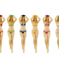 Six colorful bikini-shaped golf tees for women in a 6-pack, Funny Bikini Style Golf Tees For Women 6 Pack Plastic Tees Set Hilarious Gift