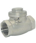 1-inch SS316 stainless steel swing check valve, female NPT x female, CF8M, 200 PSI WOG