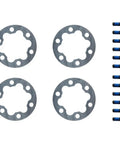 Silver 6 Hole Brake Gasket Set For 44mm Disc Rotors With 2mm And 5mm Aluminum Spacers For Electric Bikes, Scooters And Skateboards