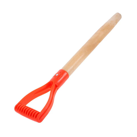 Garden Fork Replacement Handle With Ergonomic Wooden D Shaped Grip For Spading Shovels, Slip Resistant Surface