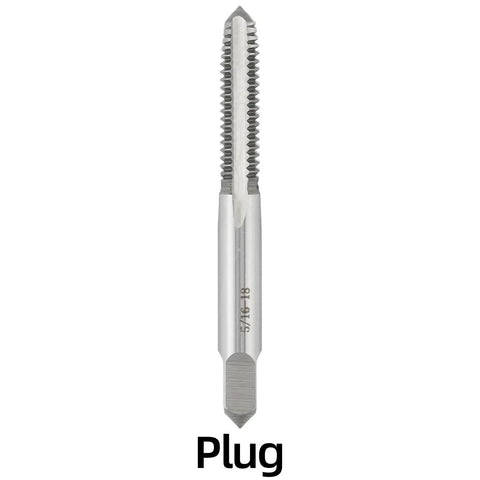 5/16-18 UNC Right Hand Hand Tap Set, 5/16 X 18 Thread Size, Alloy Tool Steel shown with plug tap for metal threading