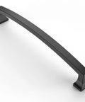 10 Pack 7 Inch Matte Black Cabinet Handles With 177mm Hole Centers, Slick Modern Kitchen Cabinet Pulls, angled view