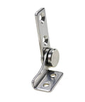 Side view of stainless steel positioning hinge with rotating shaft and mounting bracket; right-hand, 2.0 N.m torque