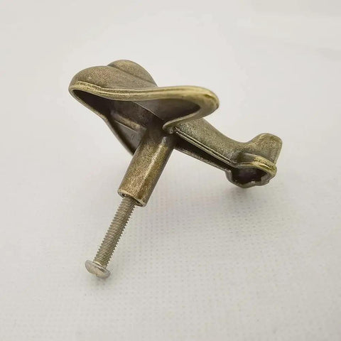 Six Pack Airplane Shaped Cabinet Knobs And Drawer Pulls For Furniture Bronze Zinc Alloy Dope Plane Style Single Hole Mount 2.32 By 2.16 Inches Great For Cabinets Dressers And Doors, bronze airplane knob