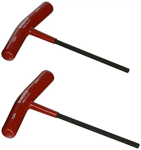5mm Hex T-Handle Set With ProGuard Finish, 6-Inch Length, Dual Pack, Made In USA, Multi Color tools on white background