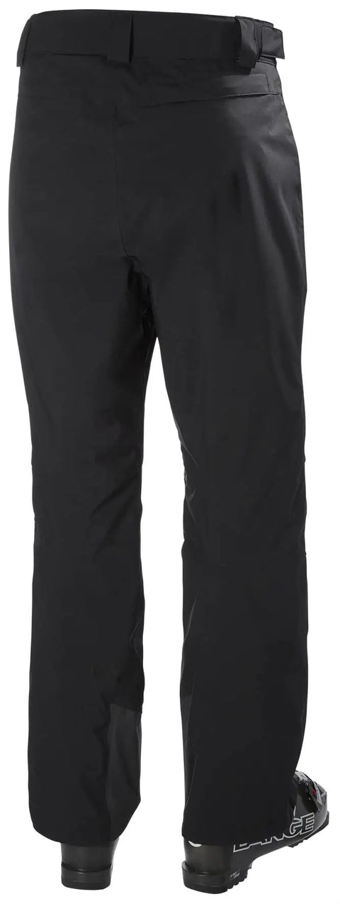 Rear view of Legendary Short Ski Pants For Men 990 Black X-Large showing seam-sealed tech for snow adventures