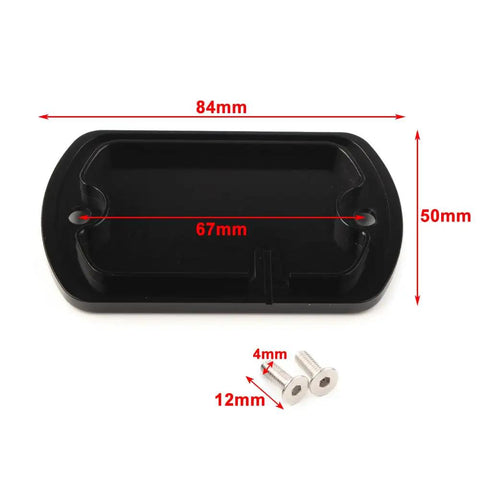 Slick CNC Aluminum Front Brake Fluid Cap Reservoir Cover Protector For Yamaha V-Star 650 1998-2016 V-Star 950 2009-2017, dimensions 84mm x 50mm.