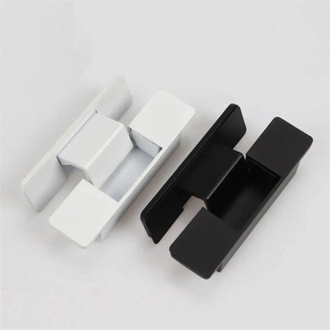 Invisible Door Hinge Adjustable Heavy Duty Door Connector Aluminum Alloy Concealed Hardware For Furniture Cabinet Window Bookshelf And Wardrobe Applications Built Tough With Smooth Operation, white and black