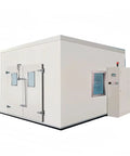 Custom Cold Room Build Top Shelf Heavy Duty Industrial Walk In Freezer Blast Freezing Beast Mode High Efficiency Refrigerated Storage Locker For Fish Fruit And Veggies Keeps Chill Locked, large white cold storage unit with metal doors.