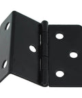 Vintage Black Triple Fold Cabinet Hinges Four Pack Solid Iron Door Hardware Including Mounting Screws, 18x43mm size.