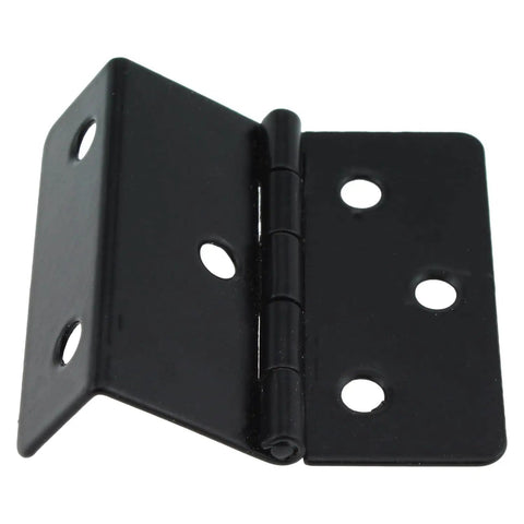 Vintage Black Triple Fold Cabinet Hinges Four Pack Solid Iron Door Hardware Including Mounting Screws, 18x43mm size.