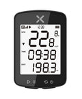 Close-up of Gen2 GPS Bike Computer With Bluetooth, showing 2.2 inch LCD displaying speed, time, and distance data.