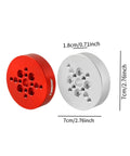 Red and silver dovetail plate adapters for telescope and camera mounts, 7cm diameter, heavy-duty metal build, astronomy use.