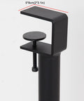 Close-up of Slick Clamp On Adjustable Table Legs clamp mechanism for easy DIY setup, 5x8 cm black iron support.