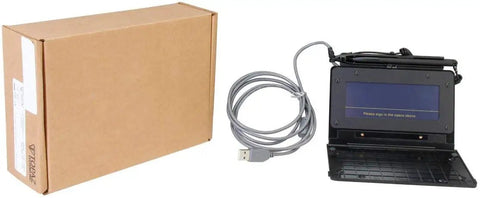 Top Notch Portable Signature Capture Pad Featuring Hinged Lid And Easy Plug USB Connection Snappy Biometric Stylus Tablet with box and cable.